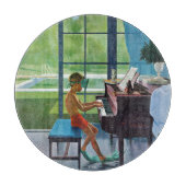 Poolside Piano Practice Snijplank (Voorkant)