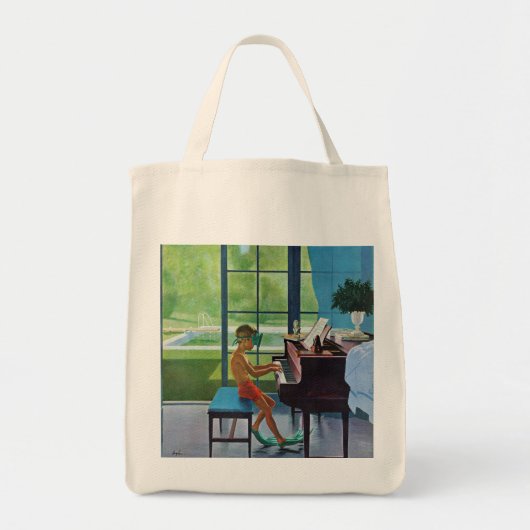 Poolside Piano Practice Tote Bag (Voorkant)