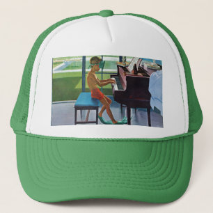 Poolside Piano Practice Trucker Pet