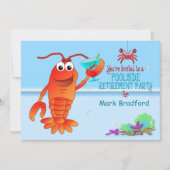 POOLSIDE RETIREMENT PARTY INVITATION- LOBSTER KAART (Voorkant)