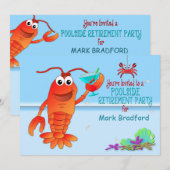 POOLSIDE RETIREMENT PARTY INVITATION- LOBSTER KAART (Voorkant / Achterkant)