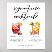 Poolside Signature Cocktails Wedding Menu Poster (Voorkant)