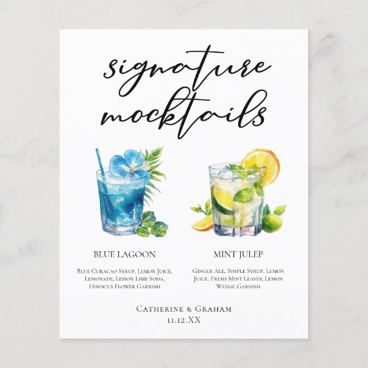Poolside Signature Mocktails Zomer Menu (Achterkant)