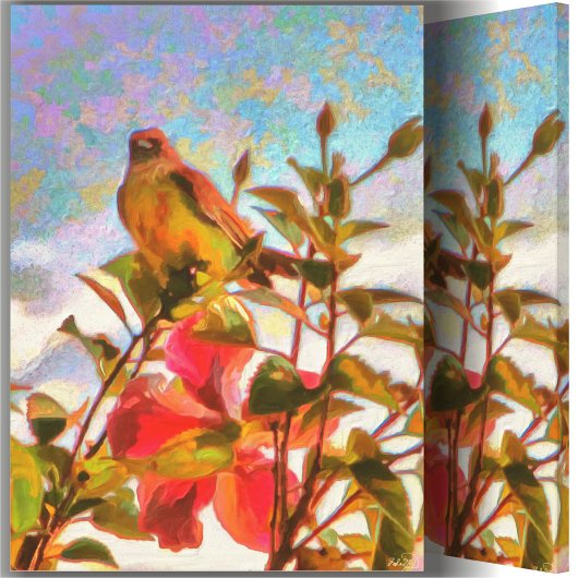 Poolside Singer 2338 Art Canvas Afdruk