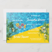 Poolside Summer Bridal Shower-uitnodiging Kaart (Voorkant)