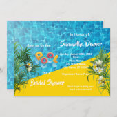 Poolside Summer Bridal Shower-uitnodiging Kaart (Voorkant / Achterkant)