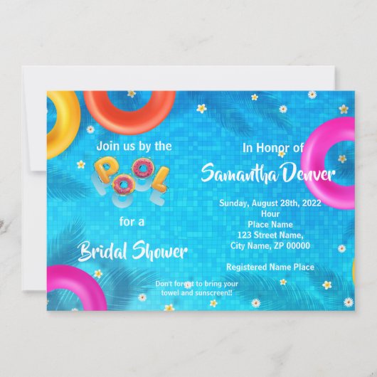 Poolside Summer Vrijgezellenfeest Kaart (Voorkant)