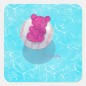 Poolside Vierkante Sticker (Voorkant)