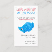 Poolspeeldatum Zomervakantie Kinder Contactkaartje (Achterkant)