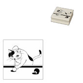 poolspel kattenstempel rubberstempel (Gestempeld)