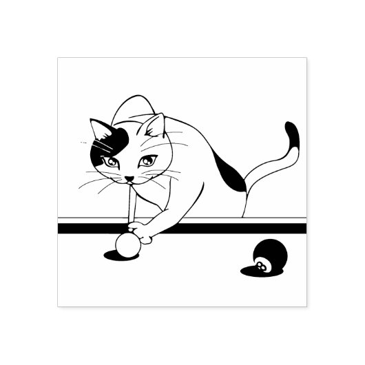 poolspel kattenstempel rubberstempel (Afrduk)