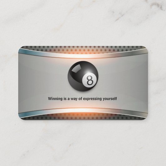 poolspel | Professionele speler Visitekaartje (Achterkant)