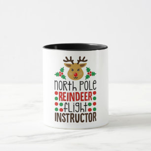 Poolster Rendier Vluchtinstructeur Kerstmis Mok