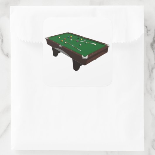 pooltabel vierkante sticker (Tas)