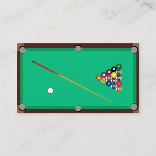 pooltabel visitekaartje (Voorkant)