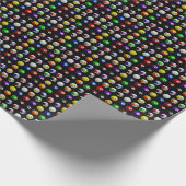 pooltafel biljartballen patroon zwart cadeaupapier (Hoek)