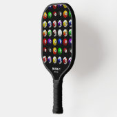 pooltafel biljartballen patroon zwart pickleball paddle (Links)