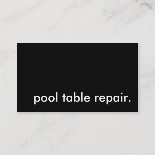 pooltafel reparatie. visitekaartje (Voorkant)