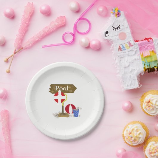 poolteken papieren bordje (Feest)