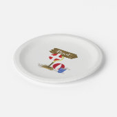 poolteken papieren bordje (Gekanteld)