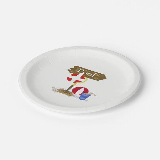 poolteken papieren bordje (Gekanteld)