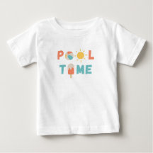 pooltijd. Baby en T-shirts
