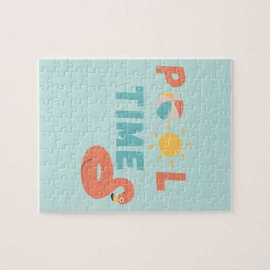 pooltijd. Puzzel Legpuzzel (Horizontaal)