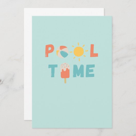 pooltijd. Uitnodigingen en aankondigingen (Voorkant / Achterkant)