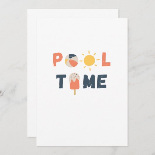 pooltijd. Uitnodigingen en aankondigingen (Voorkant / Achterkant)