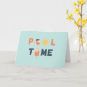 pooltijd. Uitnodigingen en Wenskaarten (Gele Bloem)