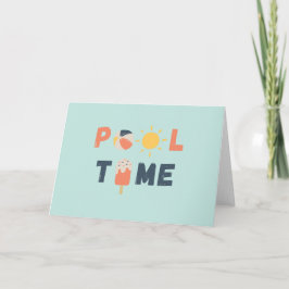 pooltijd. Uitnodigingen en Wenskaarten