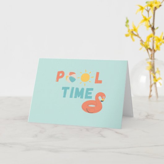 pooltijd. Uitnodigingen Wenskaarten (Gele Bloem)