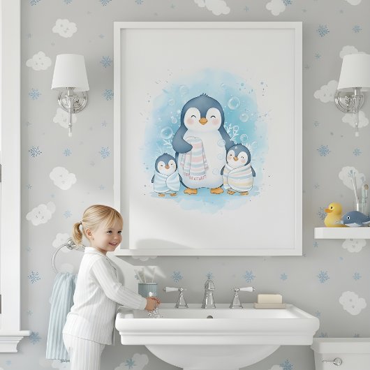 PoolTijd voor Kinderen Badkamer Muur Kunst Poster