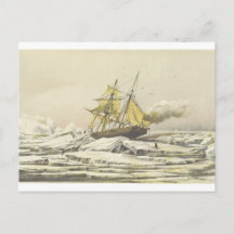 Pooltocht met het schip Franklin Lithografie