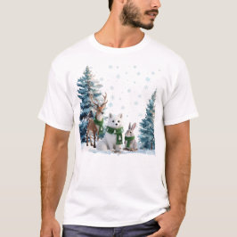 Poolvos, Eland en Haas Winterdieren Trio T-shirt