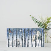 Poolvos in winterbos met sterrenkertkaart feestdagenkaart (Staand voorkant)