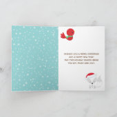 Poolvos Kerstbos Prettig Kerstfeest Feestdagen Kaart (Binnen)