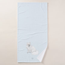 Poolvos Kunst op Ijsblauwe Achtergrond 3-delig Bad