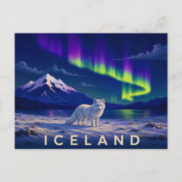 Poolvos onder het Aurora | Iconisch IJsland Briefkaart