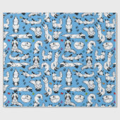 Poolvos op Blauw Verpakkend Document Cadeaupapier (Vlak)