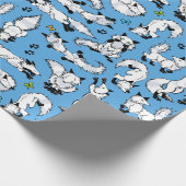 Poolvos op Blauw Verpakkend Document Cadeaupapier (Hoek)