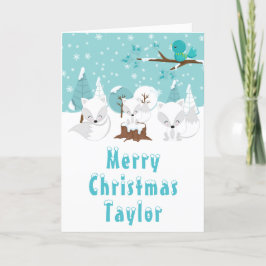 Poolvos Winter Wonderland Prettig Kerstfeest Feestdagen Kaart