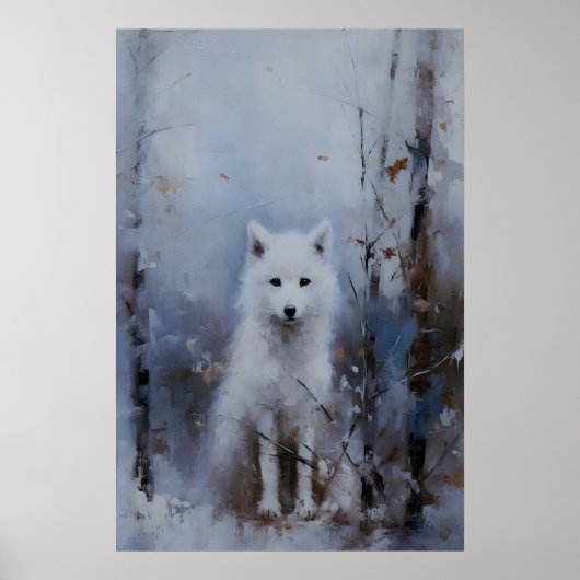 Poolvos Winterlandschap, Sfeervolle Wandkunst Poster (Voorkant)
