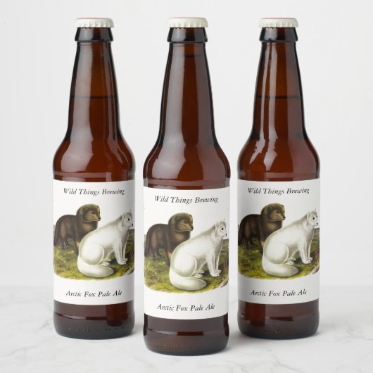 poolvos (witte vos, poolvos, sneeuwvos) bier etiket (Flessen)