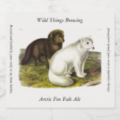 poolvos (witte vos, poolvos, sneeuwvos) bier etiket (Enkel label)