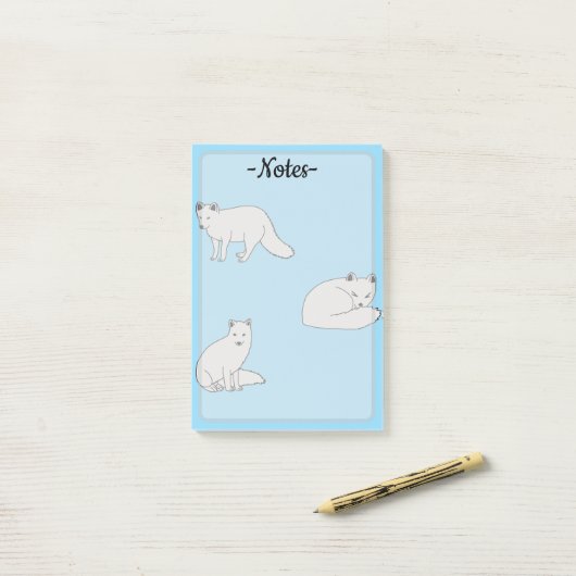 Poolvossen Post-it® Notes (Op bureau)