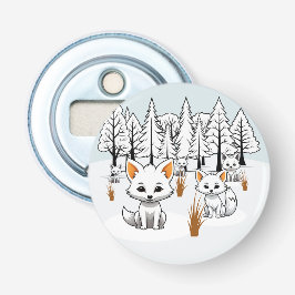 poolvossen-winterlandschap button flesopener