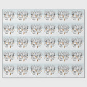 poolvossen-winterlandschap cadeaupapier (Vlak)