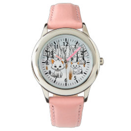 poolvossen-winterlandschap horloge