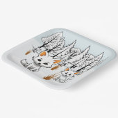 poolvossen-winterlandschap papieren bordje (Gebogen)